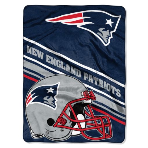 New England Patriots 60″x80″ Navy Royal Plush Raschel Throw Blanket