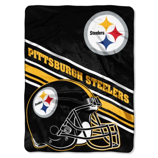 Pittsburgh Steelers 60″x80″ Black Royal Plush Raschel Throw Blanket