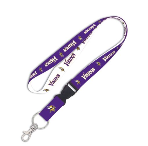 Minnesota Vikings Purple White Lanyard with Detachable Buckle