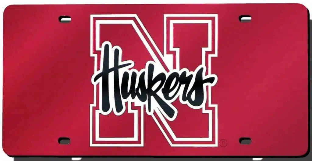 Nebraska Cornhuskers Laser Cut Red License Plate