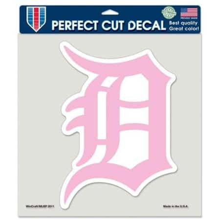 Detroit Tigers MLB 8″x8″ Die-Cut Pink Decal