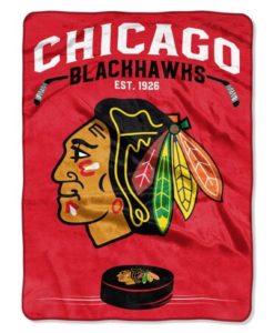 Chicago Blackhawks Blanket 60x80 Raschel Inspired Design