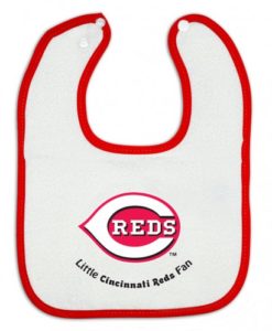 Cincinnati Reds White Red Snap Baby Bib