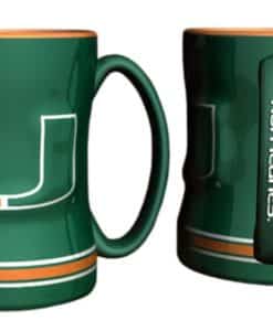 Miami Hurricanes Coffee Mug - 14 oz Sculpted Relief