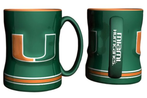 Miami Hurricanes Coffee Mug - 14 oz Sculpted Relief