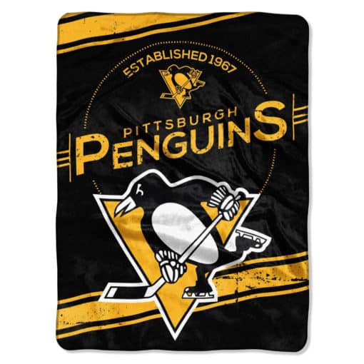 Pittsburgh Penguins 60"x80" Royal Plush Raschel Throw Blanket - Stamp Design