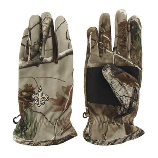 New Orleans Saints Men's 47 Brand Realtree Camo Fleece Gloves