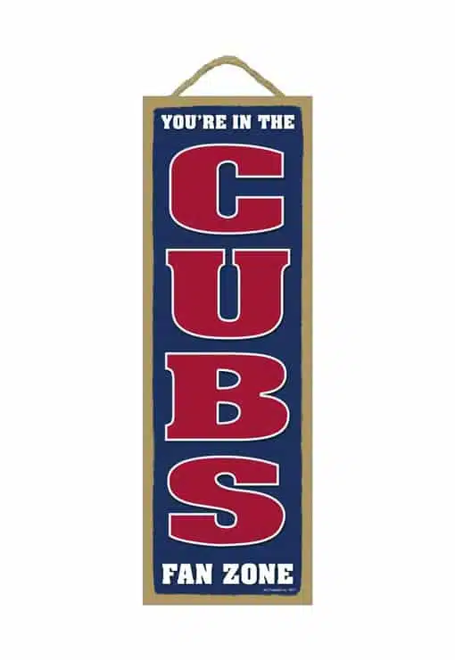 Chicago Cubs Fan Zone Wood Sign - Detroit Game Gear