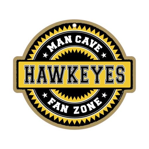 Iowa Hawkeyes Man Cave Fan Zone Wood Sign
