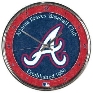 Atlanta Braves Round Chrome Wall Clock - Detroit Game Gear