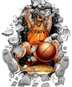 Oklahoma State Cowboys Wallcrasher Wall Decal - Basketball 2'
