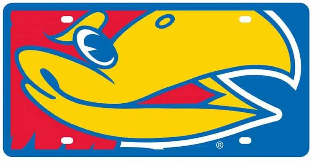Kansas Jayhawks License Plate - Acrylic Mega Style