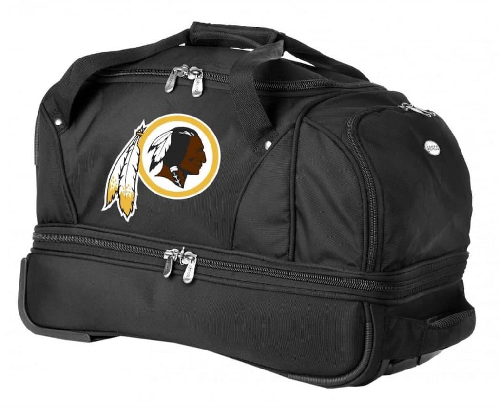 Washington Redskins Drop Bottom Rolling Duffel Bag Luggage Detroit