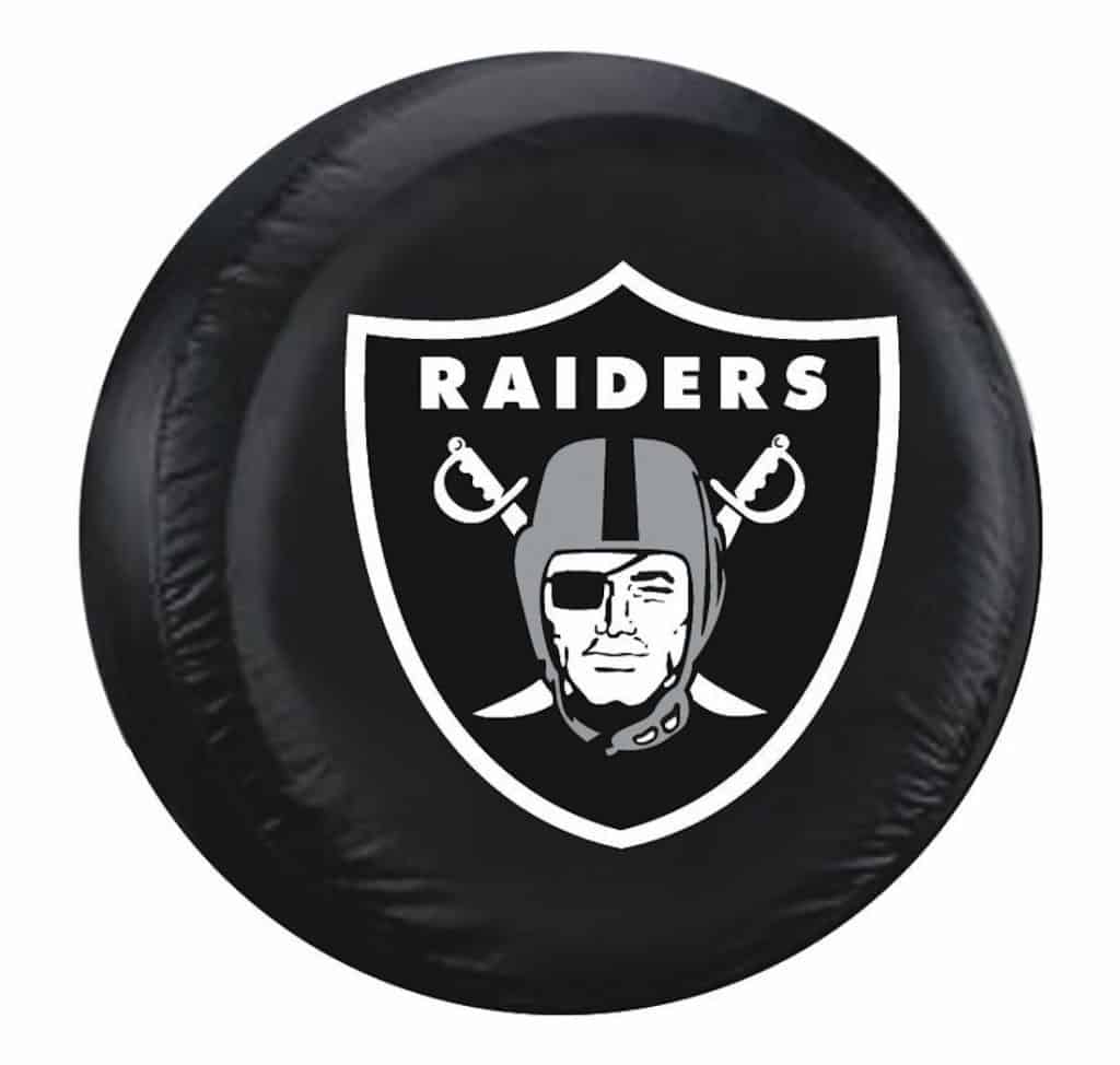 Oakland Raiders Black Tire Cover Standard Size Detroit Game Gear
