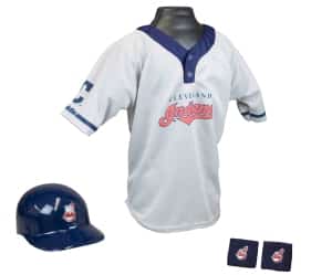 Cleveland Indians Baseball Helmet and Jersey Set