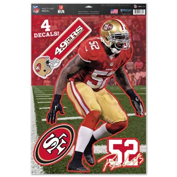 San Francisco 49ers Patrick Willis 11"x17" Multi-Use Decal Sheet