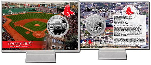 Boston Red Sox Fenway Park Silver Plate Coin Card