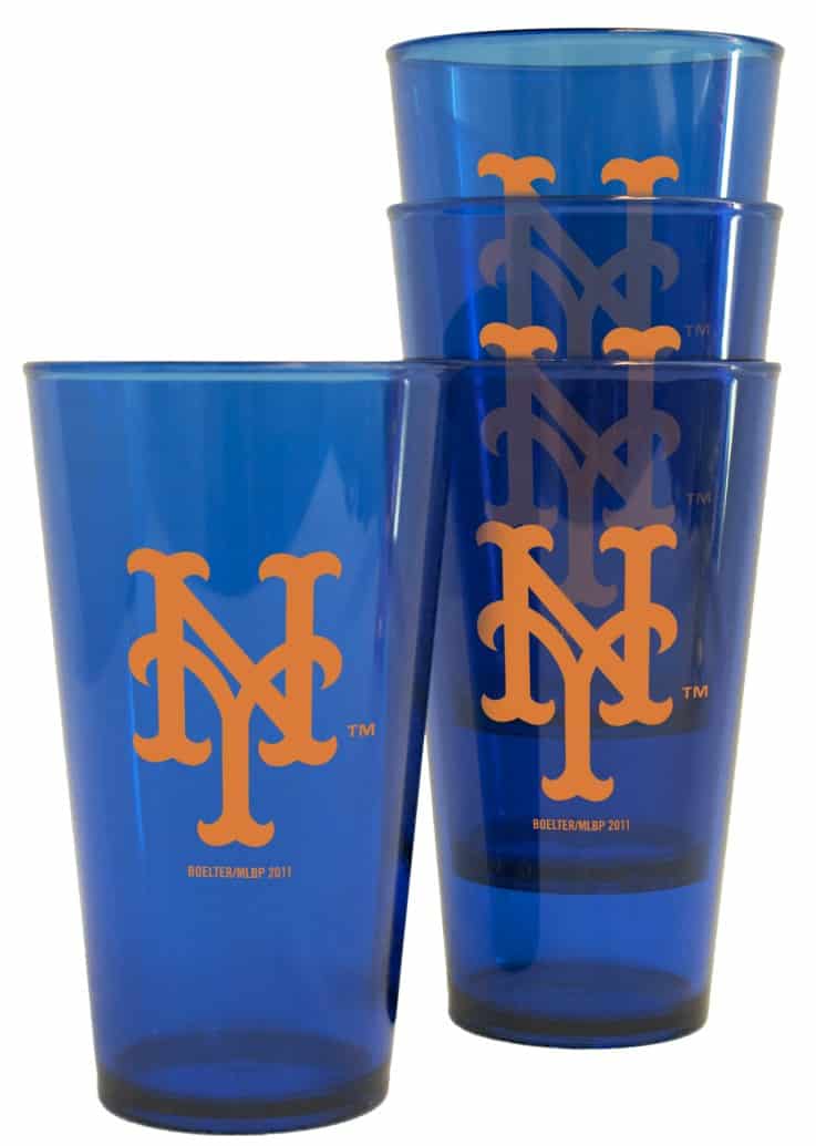 New York Mets Plastic Pint Glass Set Detroit Game Gear