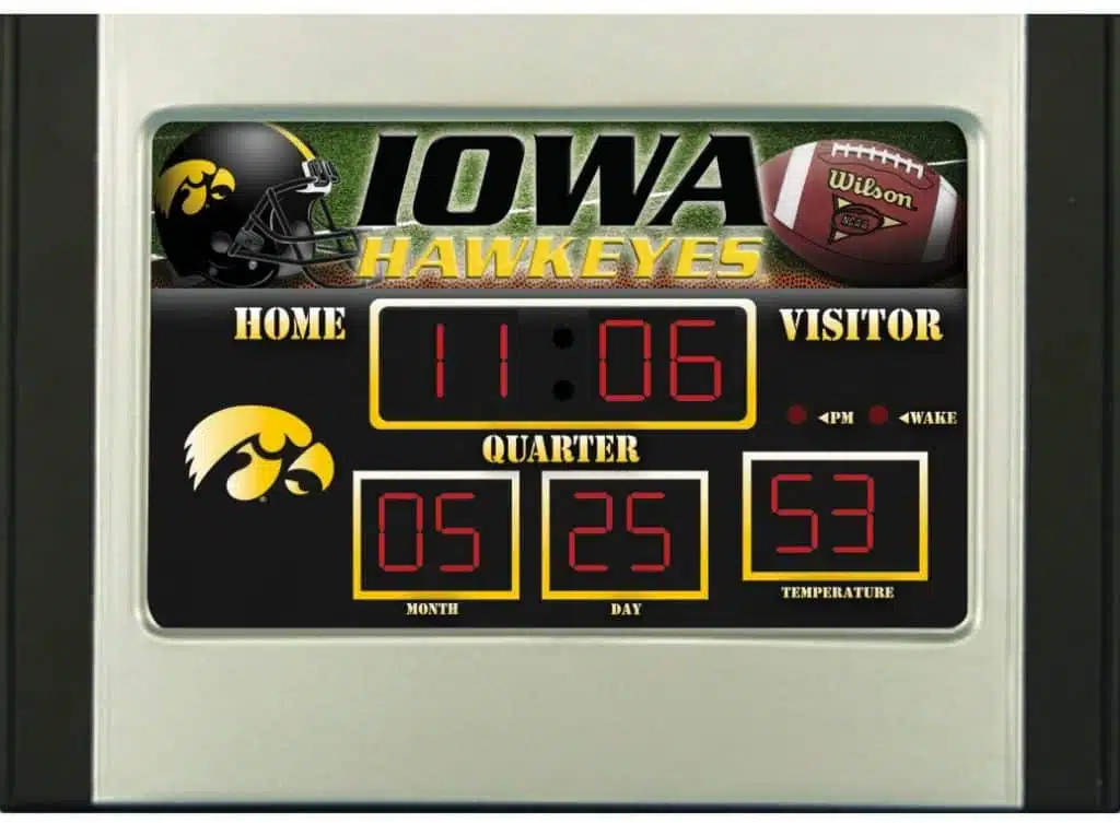 Iowa Hawkeyes Scoreboard Desk & Alarm Clock