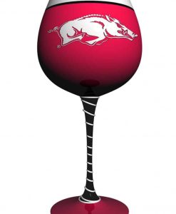 Arkansas Razorbacks Artisan Wine Glass