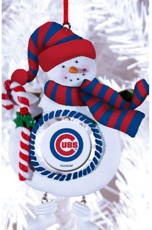 Chicago Cubs Clay Dough Snowman Ornament