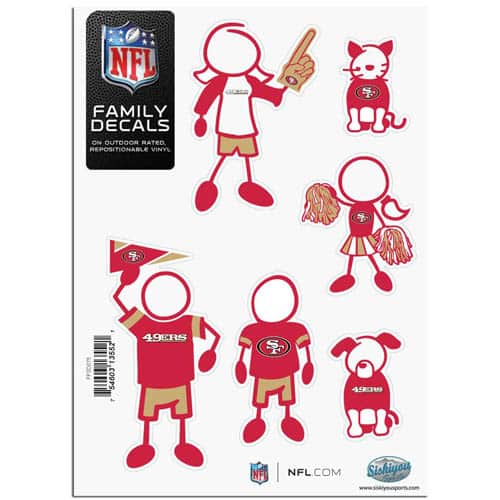 San Francisco 49ers 5"x7" Family Car Decal Sheet