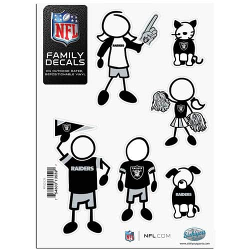 Oakland Raiders 5"x7" Family Car Decal Sheet