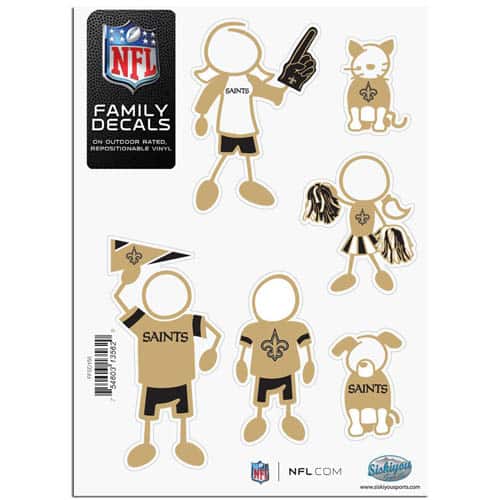 New Orleans Saints 5"x7" Family Car Decal Sheet