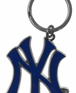 New York Yankees Chrome Logo Cut Keychain