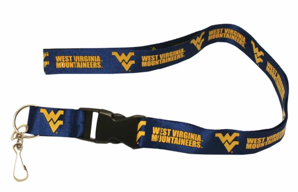 West Virginia Mountaineers Breakaway Lanyard with Key Ring