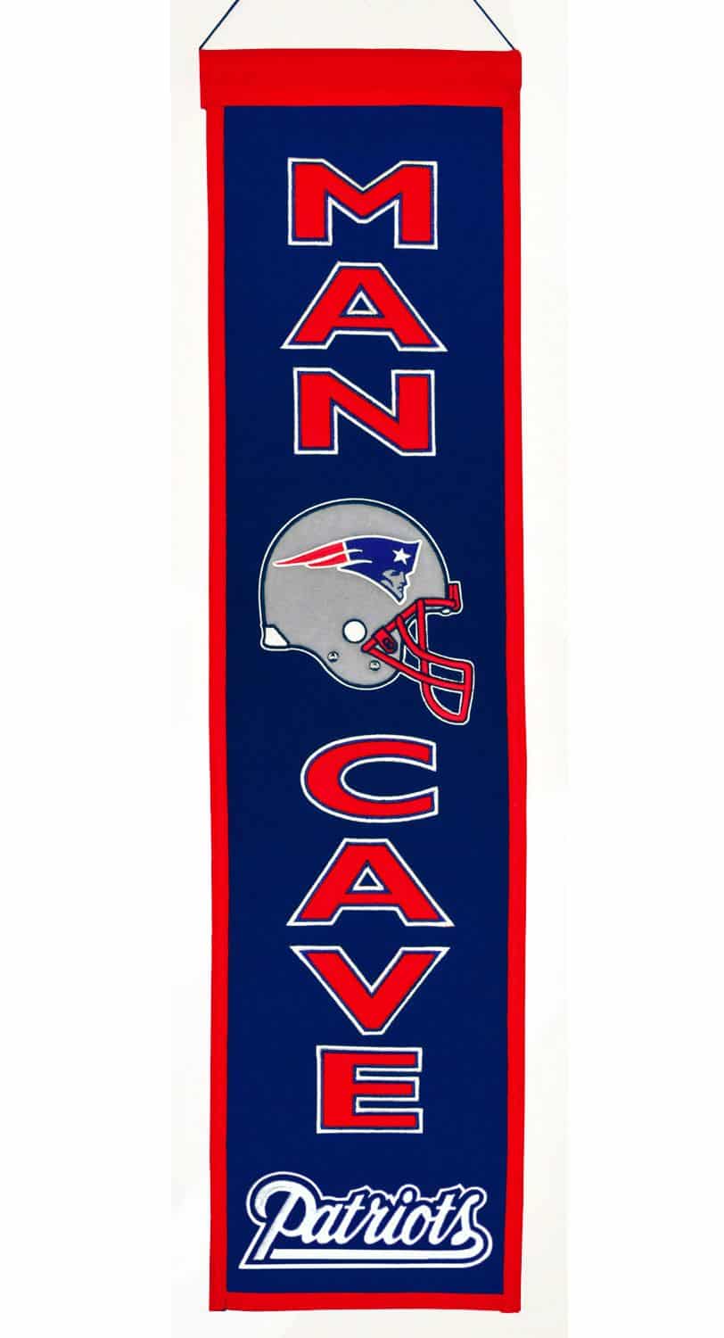 New England Patriots Wool Man Cave Banner