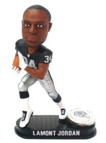 Oakland Raiders LaMont Jordan Forever Collectibles Black Base Edition Bobble Head