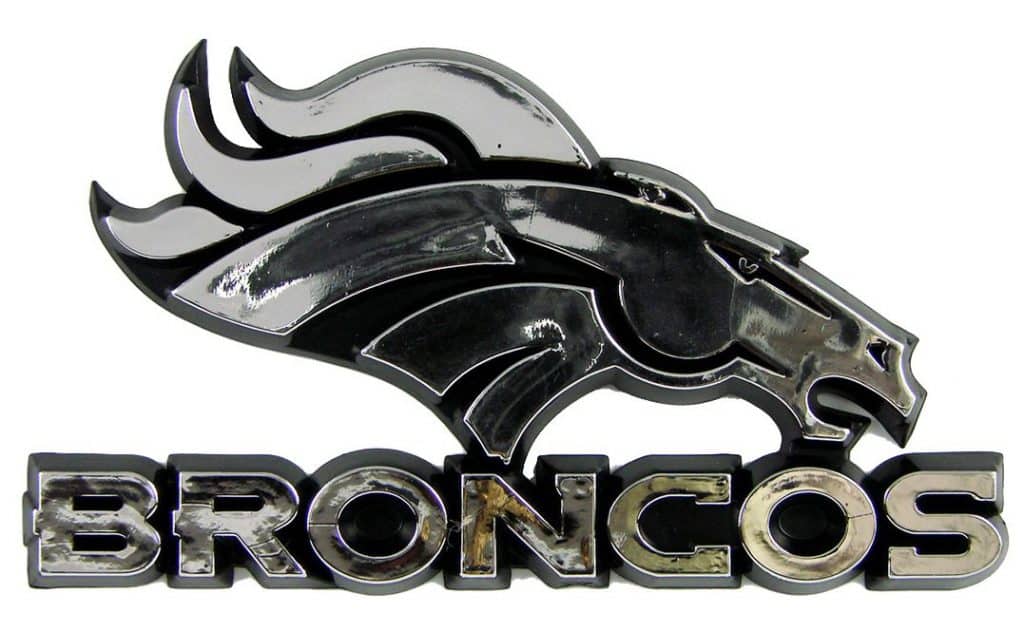 Denver Broncos Silver Auto Emblem