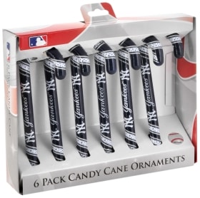 New York Yankees Candy Cane Ornaments - Set of 6