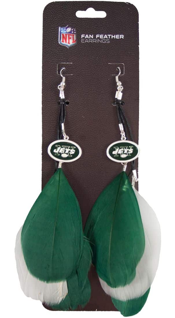 New York Jets Team Color Feather Earrings - Detroit Game Gear