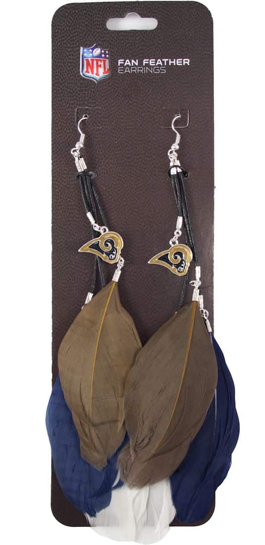 St. Louis Rams Team Color Feather Earrings - Detroit Game Gear