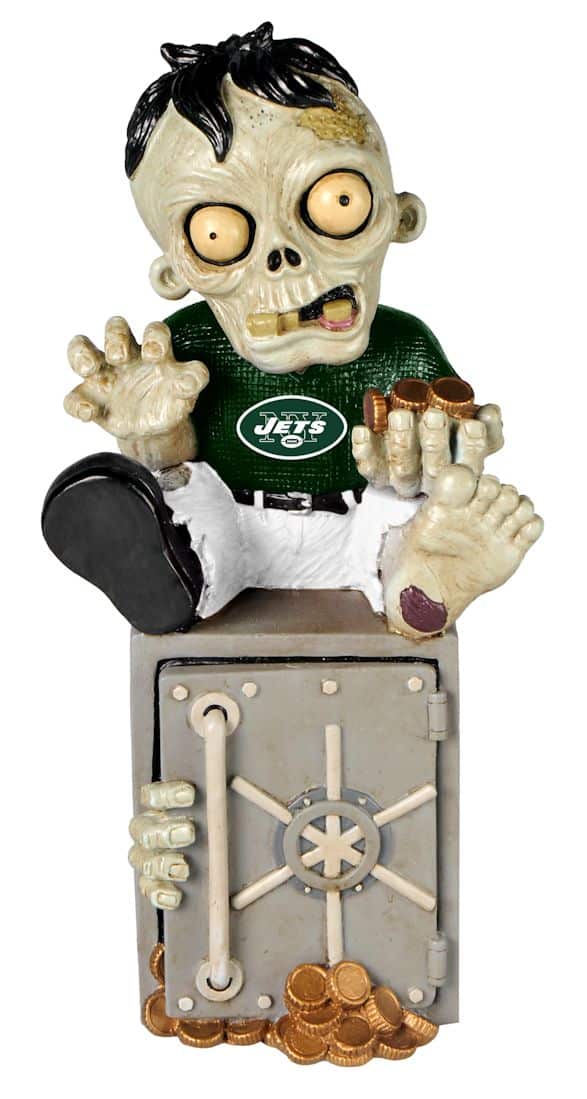New York Jets Zombie Figurine Bank Detroit Game Gear