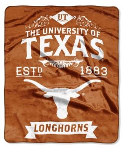 Texas Longhorns 50"x60" Royal Plush Raschel Throw Blanket -  Label Design