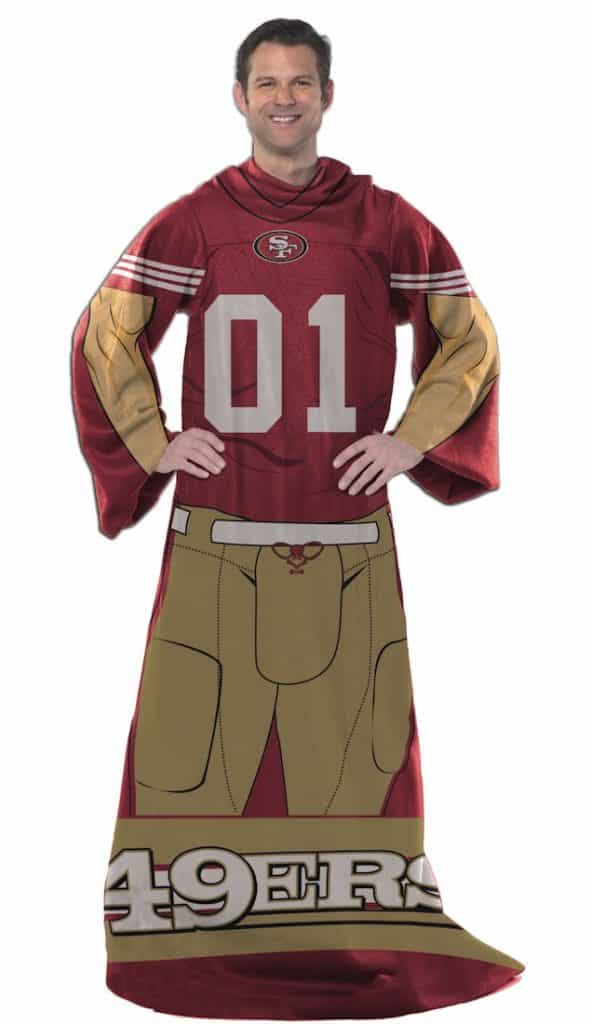 San francisco 49ers comfy throw blanket with sleeves player style