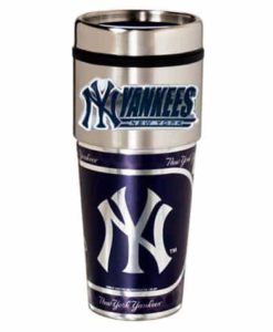 New York Yankees Travel Tumbler with Metallic Wrap (16oz)