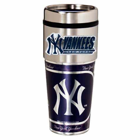 New York Yankees Travel Tumbler with Metallic Wrap (16oz)