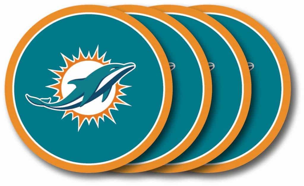 Miami Dolphins Coaster Set - 4 Pack