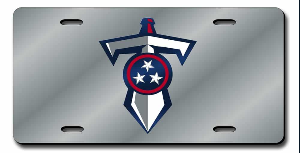 Tennessee Titans Laser Cut Silver Shield & Sword License Plate