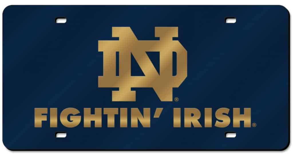 Notre Dame Fighting Irish Laser Cut Navy License Plate