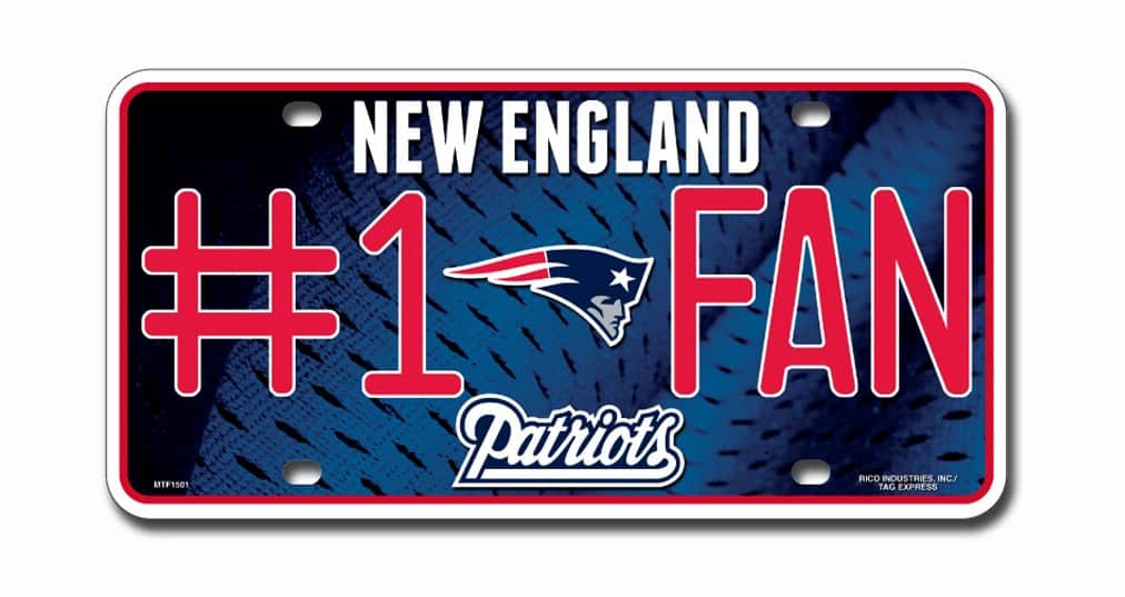 New England Patriots License Plate 1 Fan Detroit Game Gear