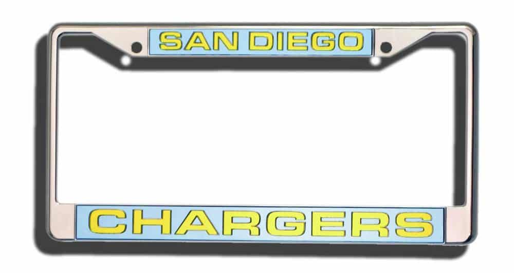 San Diego Chargers Laser Cut Chrome License Plate Frame
