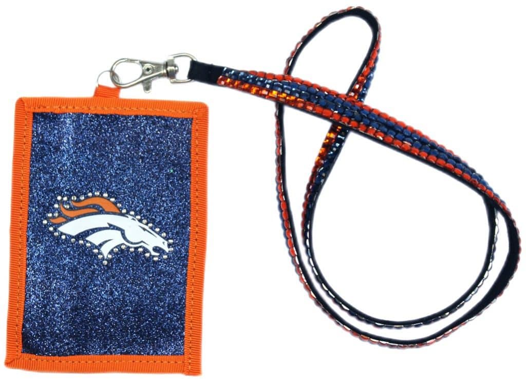 Denver Broncos Beaded Lanyard Wallet
