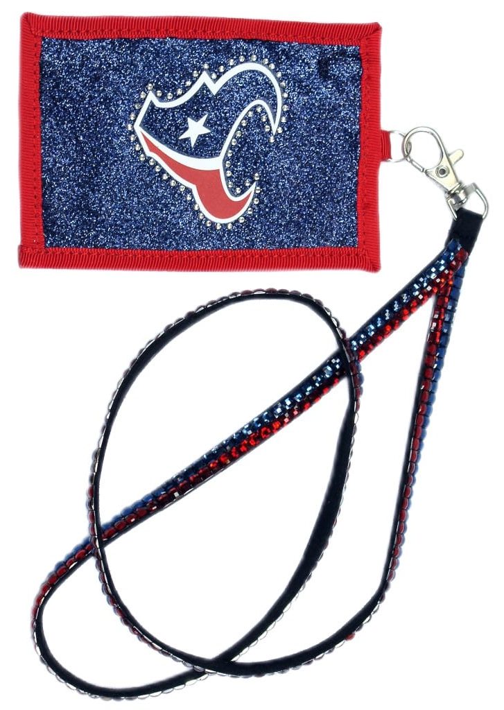 Houston Texans Beaded Lanyard Wallet