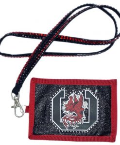 South Carolina Gamecocks Beaded Lanyard Wallet
