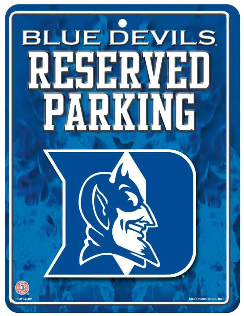 Duke Blue Devils Metal Parking Sign